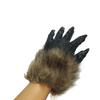 Gants Marrons Poilus Griffe de Loup Mains de Loup-Garou pour Spectacle Cosplay Fête Masquée d'Halloween