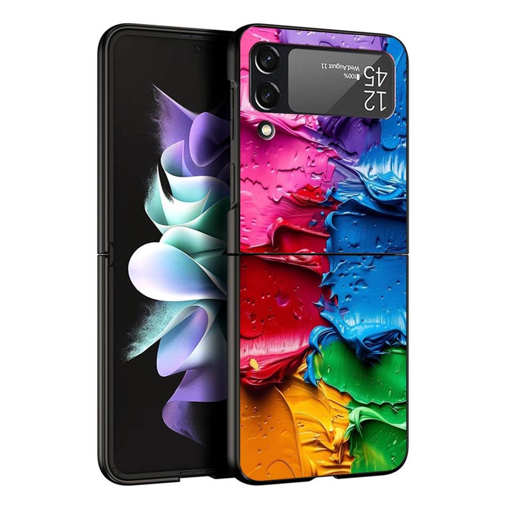 

Watercolors Set Paint Palette Painting Box Black Phone Case For Samsung ZFlip7 ZFlip6 ZFlip5 ZFlip4 ZFlip3 5G Hard Protective Ga Samsung Z Flip 6