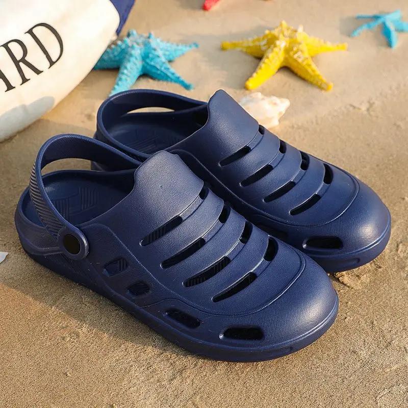 Platform Shoes Hole Plain Elegant Cheap Liquidation Comfortable Sandals Man Original Fun Trend 2025 Y2k Slippers for Men