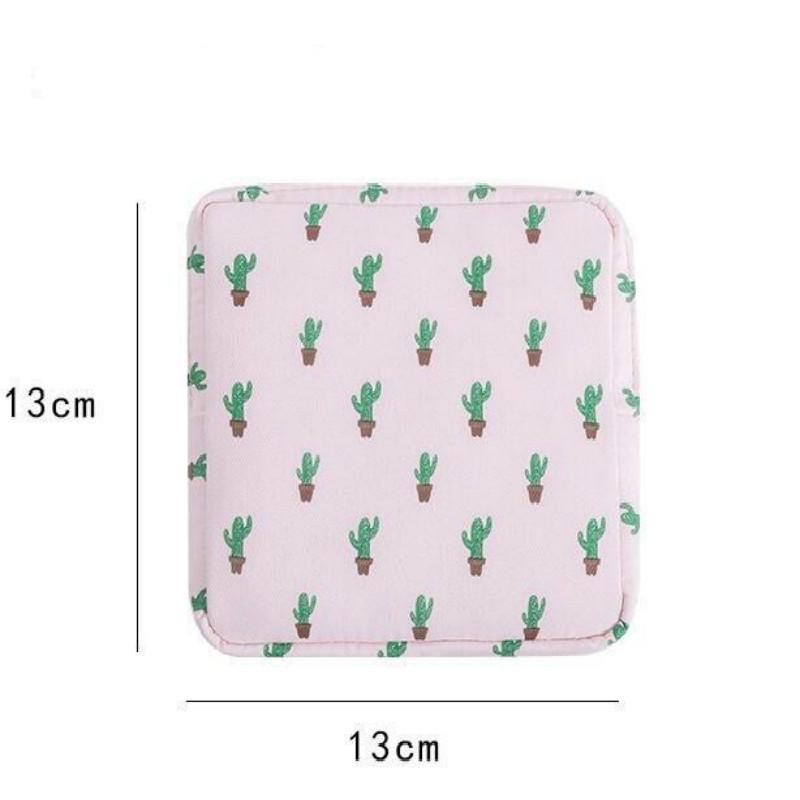 Dámské přenosné hygienické ubrousky na tampony úložný sáček Bavlněná cestovní taška na make-up Literární zip Peněženka na mince Ostatní úložný prostor