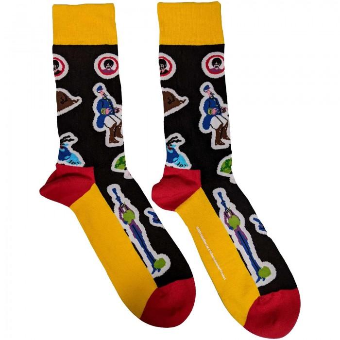 The Beatles Unisex Adult Portholes And Characters Socks