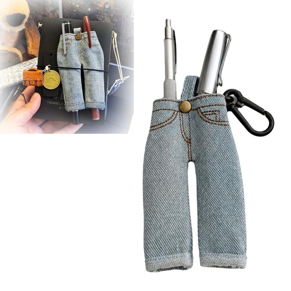 Jean Pants Denim Pen Holder Pocket Pen Organizer Pencil Holder Charm Journaling Supplies