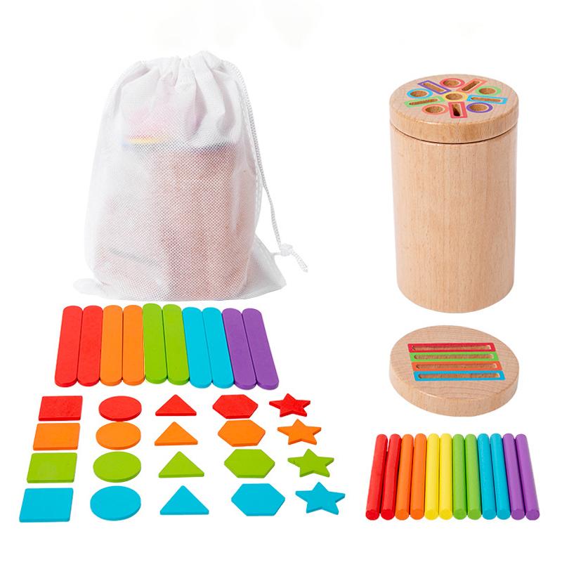 Montessori Wooden Car Toy House Throwing Game Color Sorting Shape Matching Ball Coin Drop Fine Motor Training Educational Toys