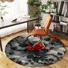 Gothic Rose Patterned Circular Wall Art DecorRound Non-Slip Chair Mat Chair Carpet for Office Rugs for Office Decor Gift For Valentine's Day Mother's