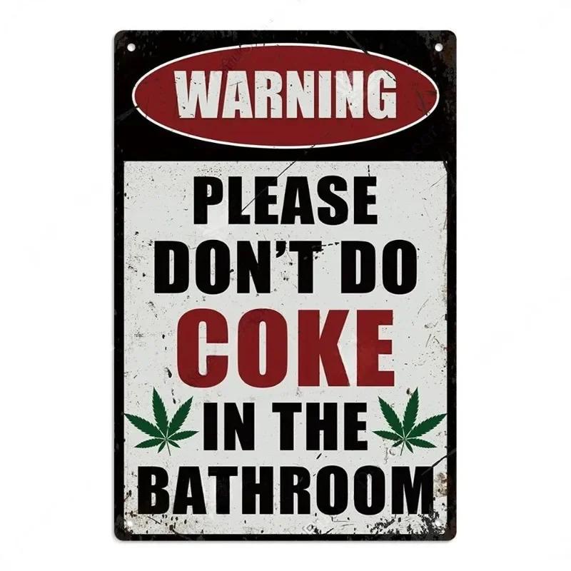 Vintage Metal Tin Poster Retro Bathroom Wall Art Sign Restroom Decor Plaque Metal Plate Poster for Toilet Home Decor