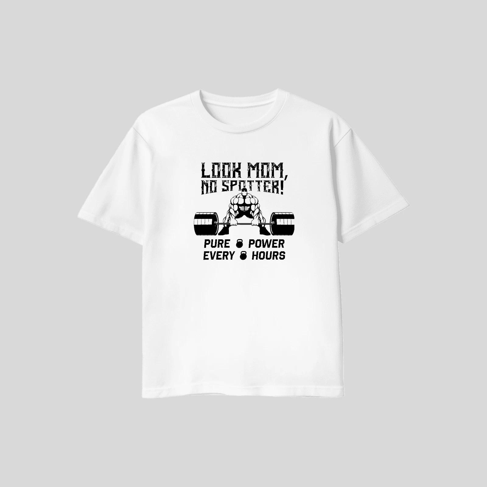 Unisex Adult Casual Graphic No Spotter Motivation Gym Weightlifter ... XXXXL