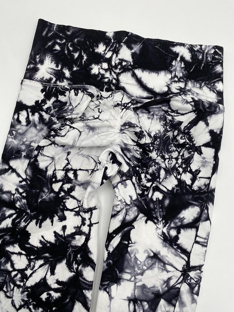 European & American Tie-Dye Seamless High-Waist Tummy Control Yoga Set