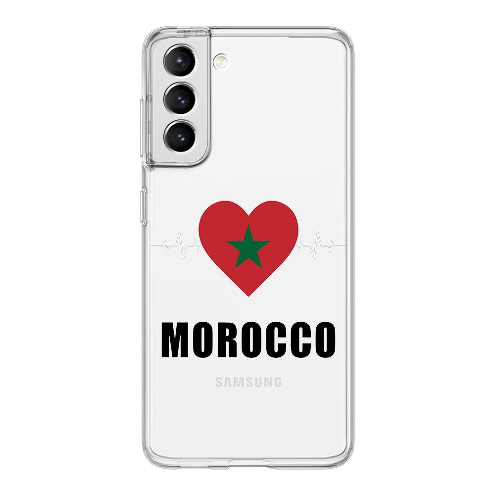 Morocco Flag Soccer Phone Case For Samsung Galaxy S23 S22 Ultra S20 S21 FE 5G S10 S10E S9 S8 Plus 4G Soft Clear Back Cover Couqe
