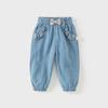 DAVE & BELLA Girls' Autumn Cotton Pants, Children's Stylish Jeans, Baby Casual Joggers