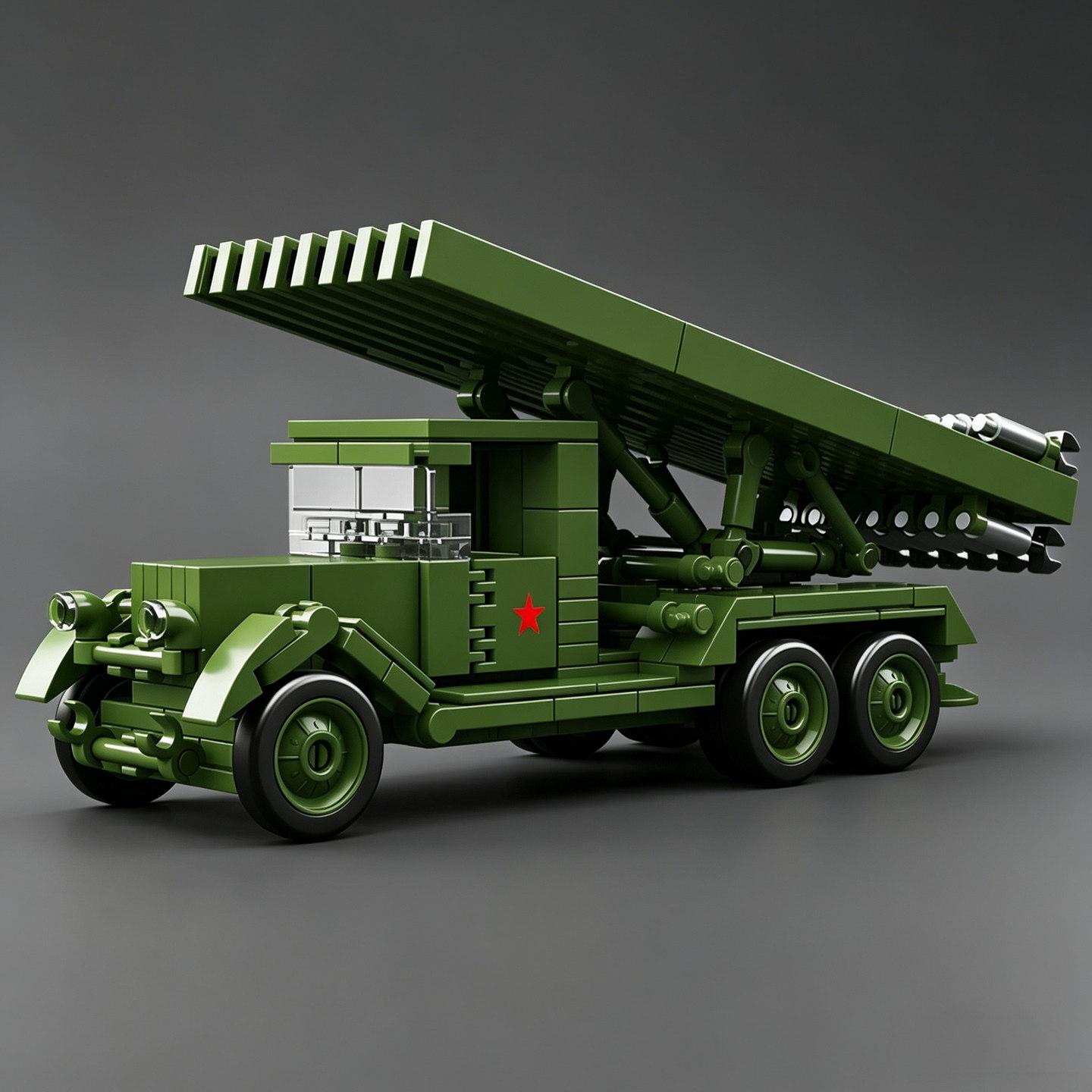 Конструктор MOC Советская Ракетная Артиллерия БМ-13 Катюша: Игрушечный танк Модель бронетехники 1:35 NO BOX