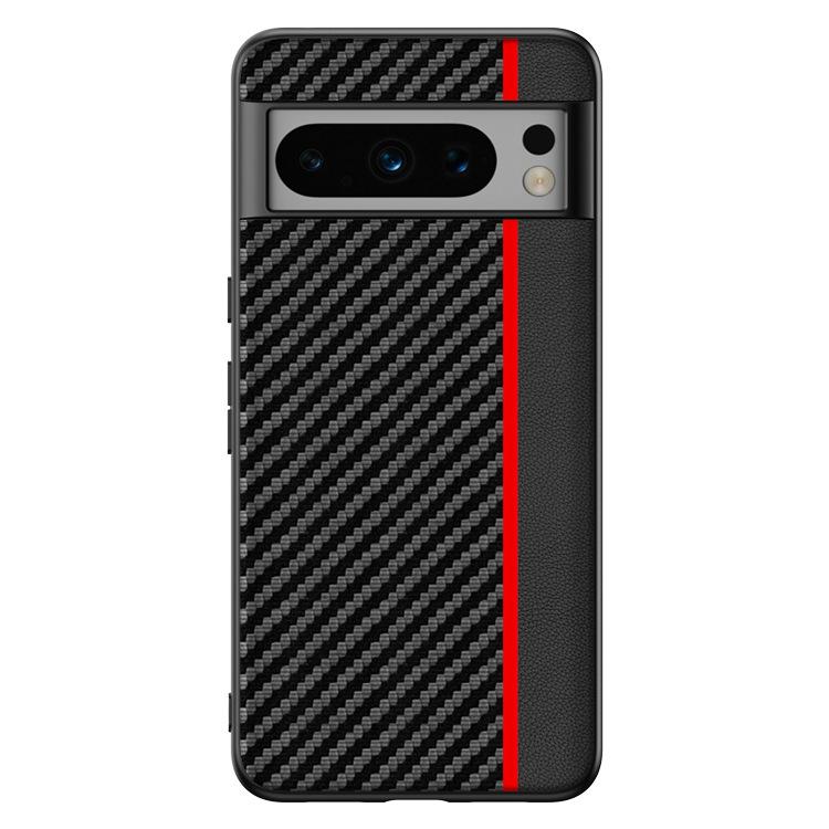Applicable to Google pixel8Pro mobile phone case carbon fiber Kevlar pattern anti-drop ultra-thin google leather case protection google pixel8pro красный