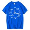 Men'S T-Shirt Casual Cotton Funny Math Clock Print Summer Loose O-Neck T Shirt For Men Short Sleeve Tops