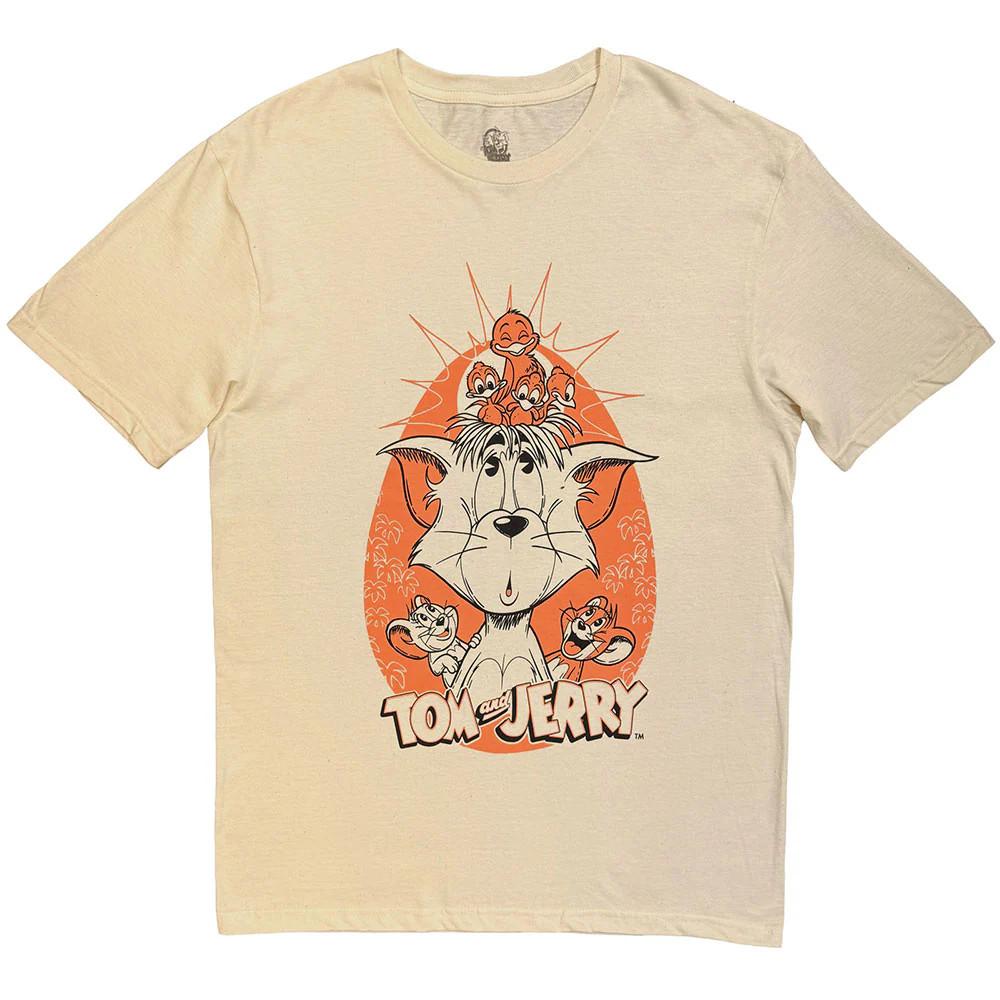 Tom & Jerry T-Shirt: Tom Bird Nest (Natural) OFFICIAL NEW XXXL