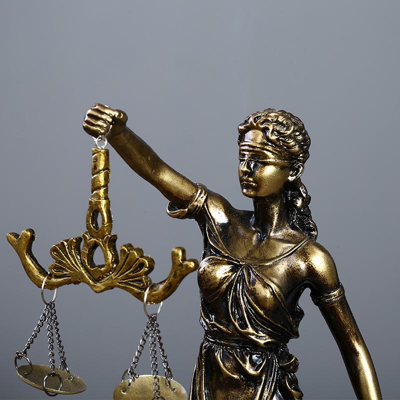 Statua di Personaggio Retro Europea Scultura Mitologia Greca Themis Dea della Giustizia Statuetta Zeus Decorazione Scrivania Ufficio Casa