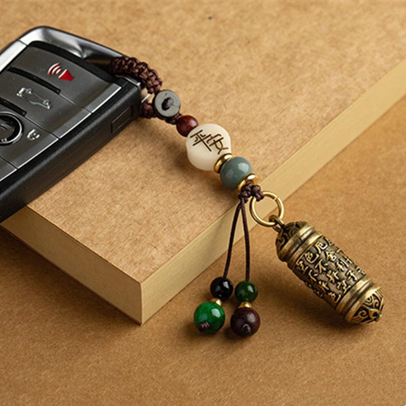 Messing Sechs Worte Mantra Buddhistisches Auto Schlüsselanhänger Anhänger Handgemachte Diy Schlüsselanhänger Geschenke