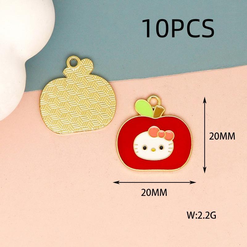 10PCS Alloy Cartoon Cat DIY Accessories Drip Oil Bag Clothing Keychain Jewelry Head Hand Rope Pendant Handmade Accessories