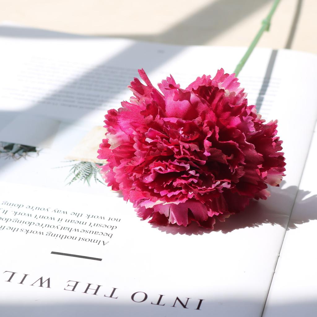 Simulated Long Stem Silk Fabric Carnation Fabric Flower Bouquet Artificial Flower Arrangement Mother's Day Flower Bouquet Gift