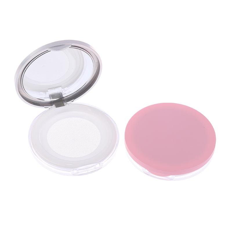 5G Gjenbrukbar Plast Tom Powder Case Bærbar Gjør det selv Tom Makeup Container Løs pulver Kompakt etui med speil og nettsikt