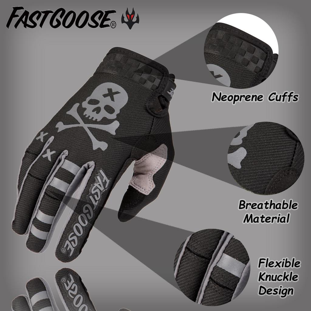 FASTGOOSE Motorcycle Gloves, Smartphone Compatible, Bicycle Gloves, Spring, Summer, Autumn,