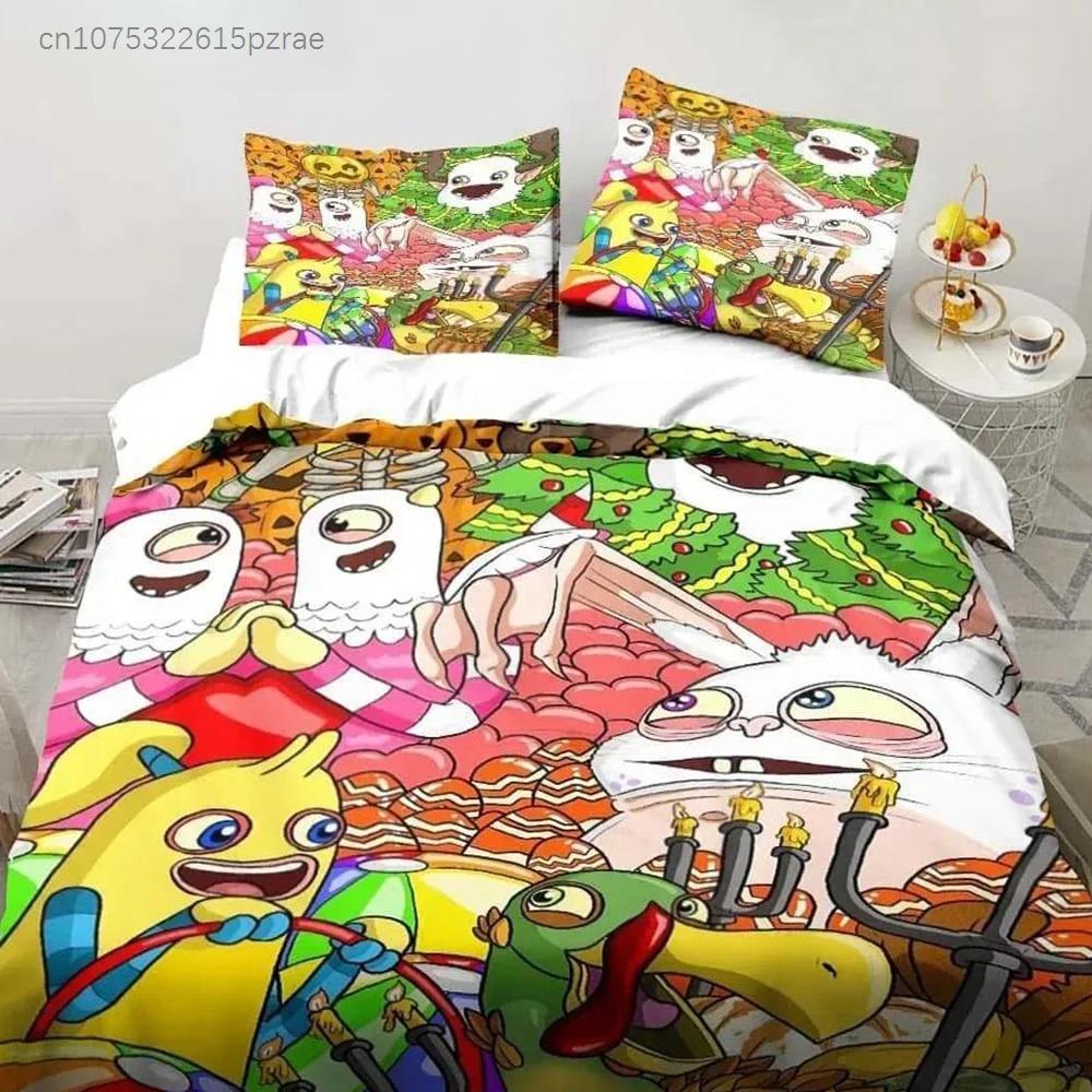 3D Druck Mein Spiel Singende Monster Bettwäschesets Bettdecke Steppdecke Bettbezug Bettbezug Kissenbezugsets Kinder Erwachsenengröße