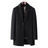 Men's Mid-Length Double-Faced Wool Coat - High-Quality, Warm, Single-Breasted Business Attire for Middle-Aged.