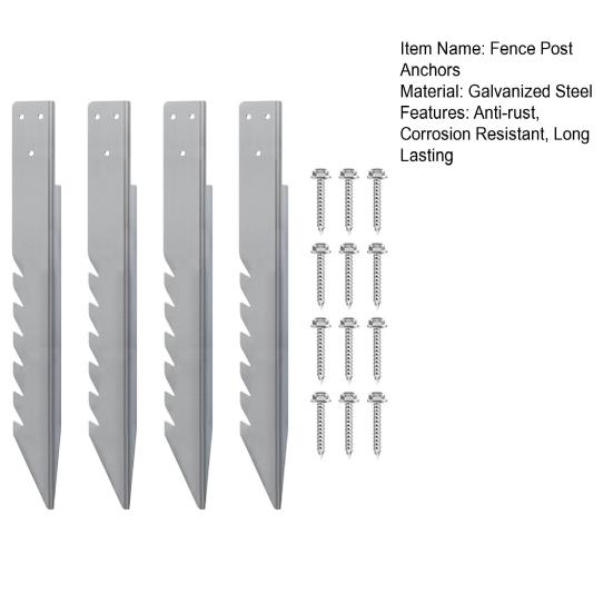 Fence Post Stakes Repair Kit Rust-Resistant Easy To Install Heavy Duty Steel Fence Post Ground Stakes