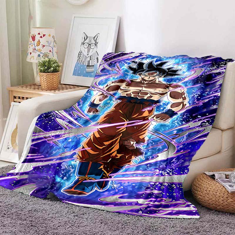 Dragon Ball Anime Print Blanket, Warm and Comfortable Flannel Blanket, Suitable for Bedrooms, Sofas, Beds, Chairs, Picnics, and