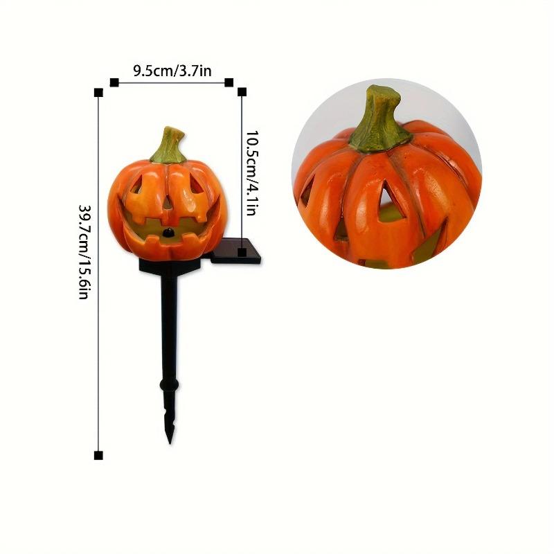 Langlebige Kürbis-Stablichter Harzlaternen Halloween Solar-Kürbislaternen Wasserdichte Geisthut-LED-Leuchten für Garten für Rasen