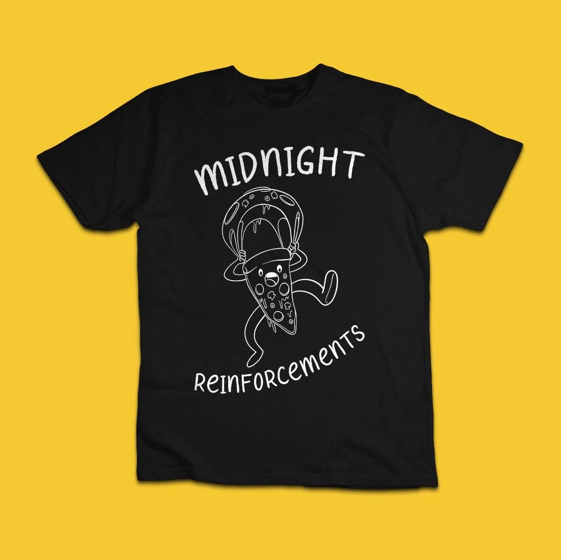 Midnight Reinforcements Funny Pizza Slice Graphic T-Shirt S
