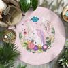 Enchanted Unicorn Floral Round Rug for Home Decor Magical Rainbow Playful Floor Mat for Kids Nursery Bedroom Fantasy Decor