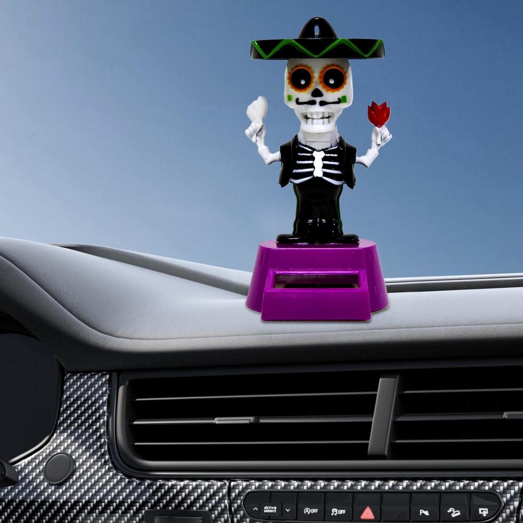 Autozubehör Für Armaturenbrett Auto Armaturenbrett Solar Schädel Ornamente Halloween Thema Automobil Innenraumzubehör Gruseliger Schädel