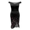 Women's Casual Party Dresses Flower Print Irregular Hem One Shoulder Sexy Backless Mermaid Dress