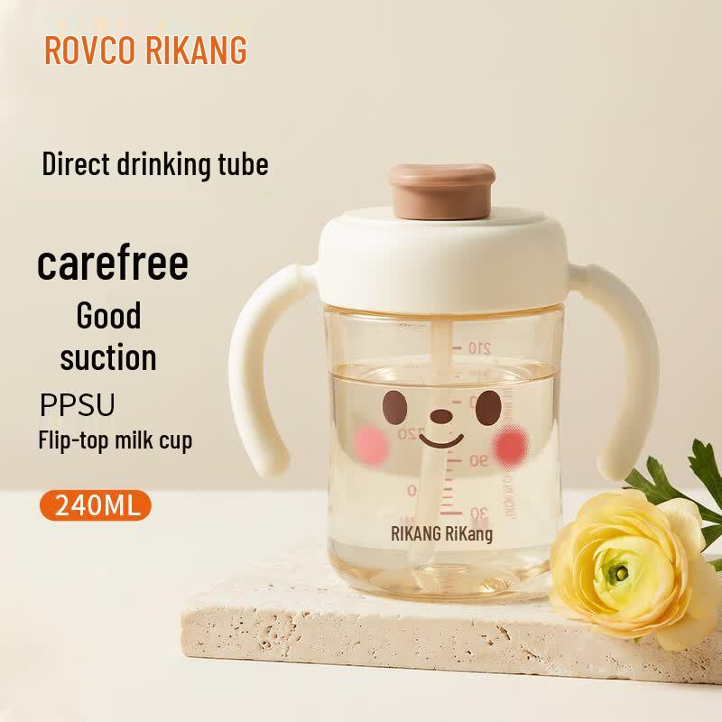 Rikang PPSU Baby Straw Bottle with Handles