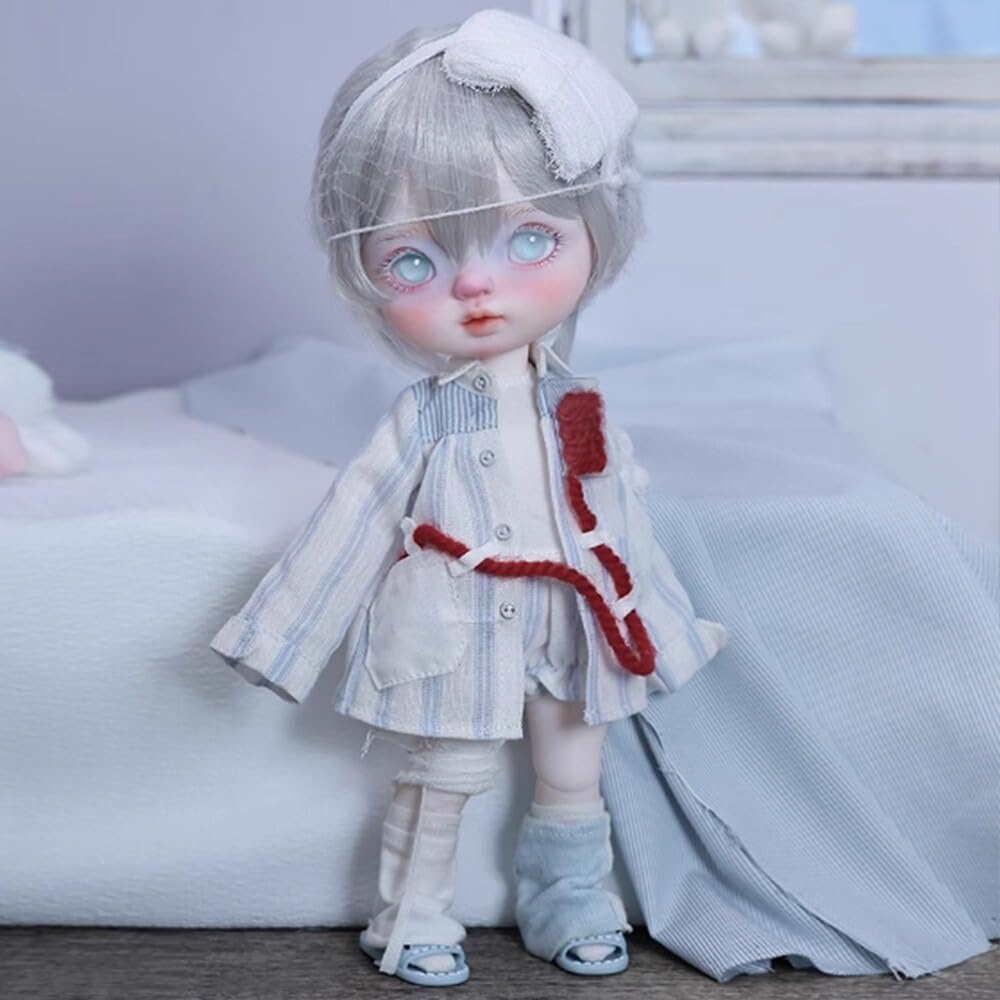 Meeler BJD Doll Girl Full Set 24cm SD Resin Ball Jointed Doll Handmade Future Little Robot Girl Full Set 1 Doll Eyes Face Makeup Head Clothes Wig