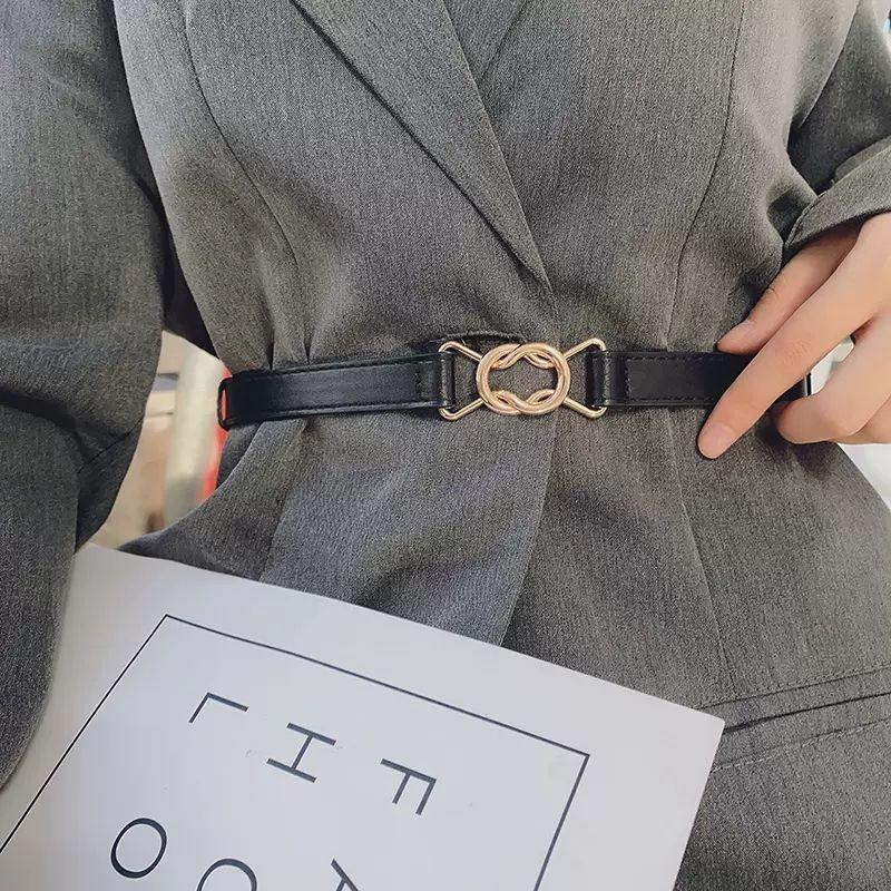 Stylish Summer Women's Waist Belt With Chic Double Ring Buckle For Dresses And Suits