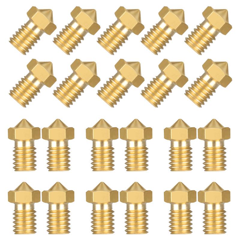 E3D Brass Nozzle for 3D Printers, M6 Thread, Universal Fit for V5/V6
