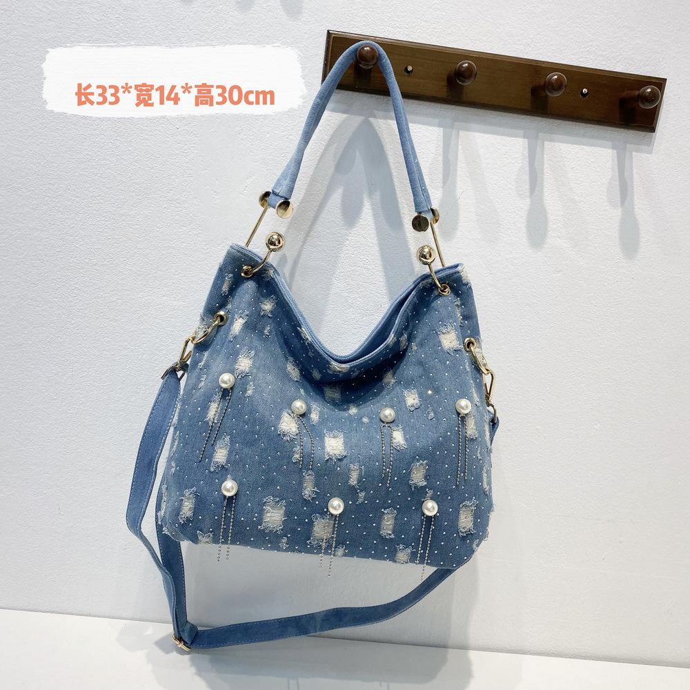 Sacs Été Femmes Sacs Femmes Une Épaule Bandoulière Sacs Seau Sacs en Jean Sacs Cabas