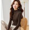 Women's Semi-High Collar Slim-Fit Wool Knit Sweater