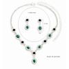 3 Pieces of Women Crystal Droplet Necklace Earrings Set for Wedding Evening Dress Accessories
