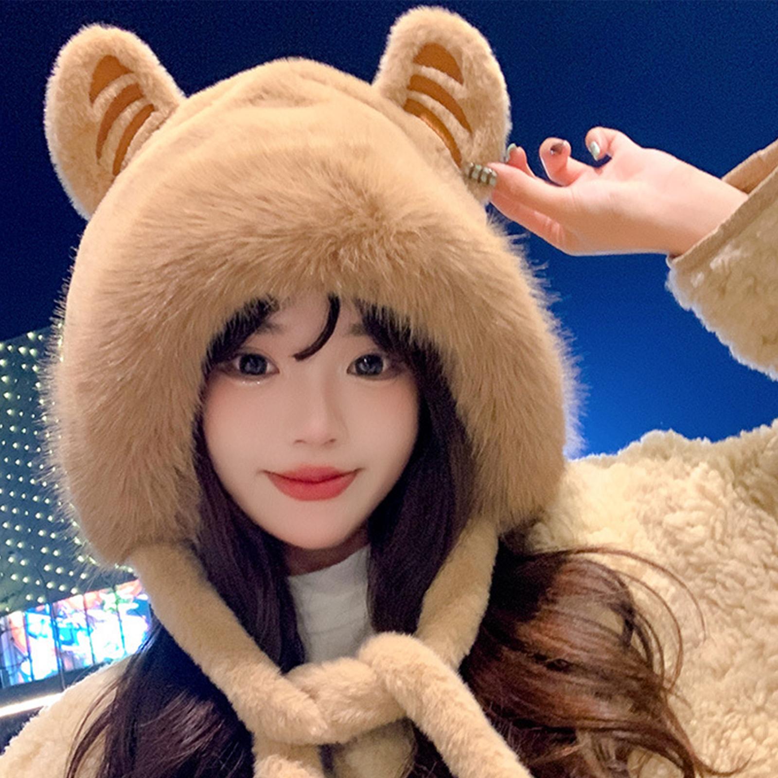 

Женская милая плюшевая шапка, теплая шапка, толстый носок One Size