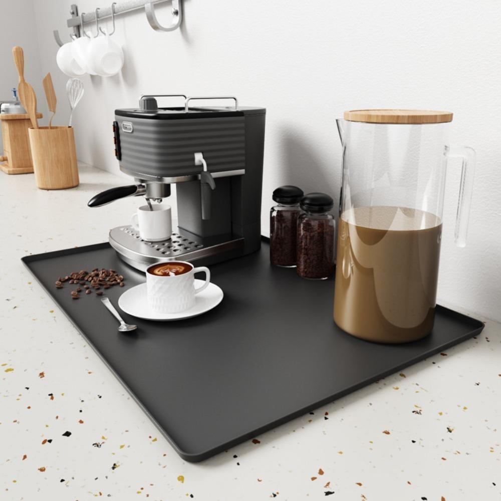 Silicone Coffee Bar Mat 2 in 1 Countertop Pad Easy To Clean Coffee Machine Mat  Cafe