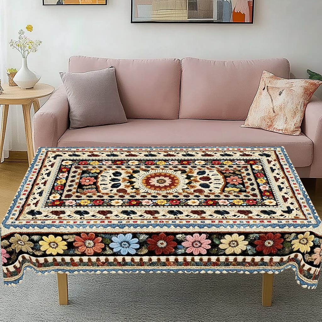 1pc Spring Easter Tablecloth with Lamb and Floral Patterns, Retro Farmhouse Style. Ideal for Easter Events, Summer Camping Picnics and Birthday Partie