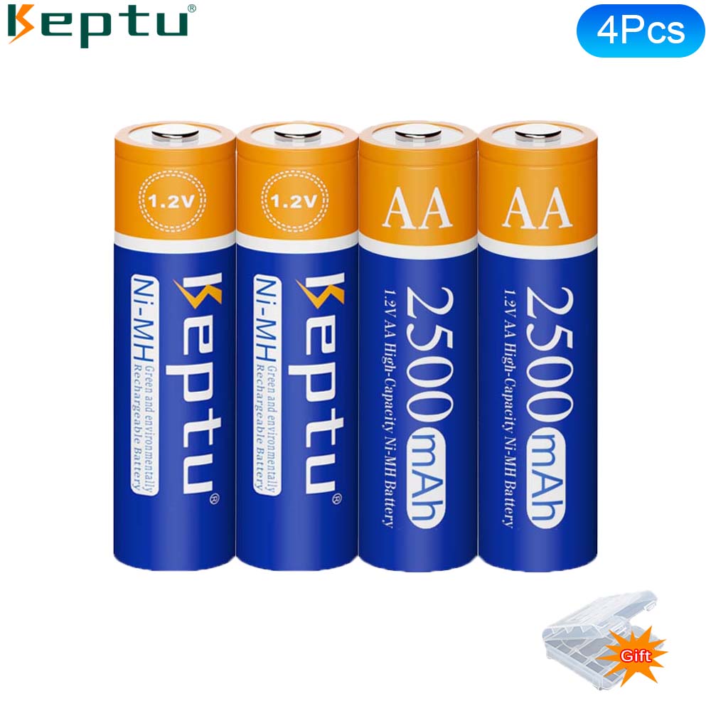 

Аккумуляторные батареи KEPTU 1,2 В AA 2500 мАч Ni-MH 100% оригинальная батарея высокой емкости AA для игрушек-камер KTV