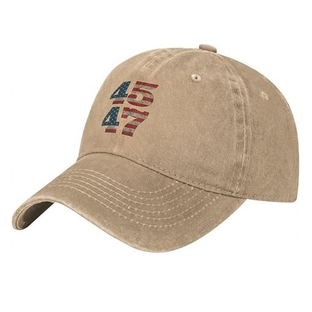45 47 Trump Hat Baseball Cap Vintage Cap for Women and Men, Khaki