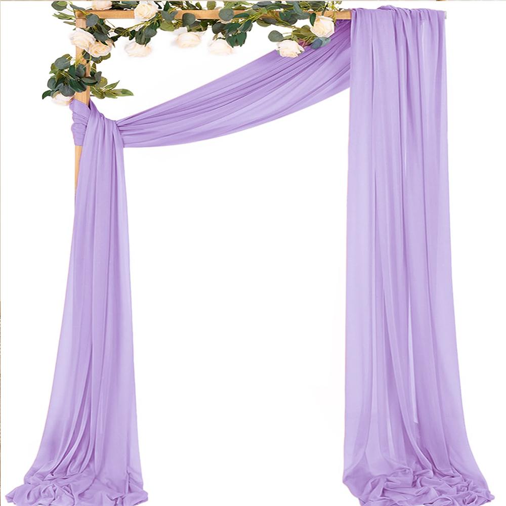 6/10M Chiffon Fabric Drapes for Wedding Arch Ceremony Reception Decorations Sheer Fabric Curtains for Party Stage Bridal Shower