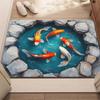 60*90cm 3D Koi Fish Bathroom Mat, Flannel Material Mat, Suitable for Bathroom, Bedroom, Living Room Entrance, Bathroom Mat Durable Floor Mat