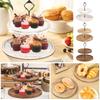 2/3-Layer Wooden Cupcake Stand Round Tiered Cake Display Stand For Birthday Party Dessert Table Fruit Plate Display Tray NEW