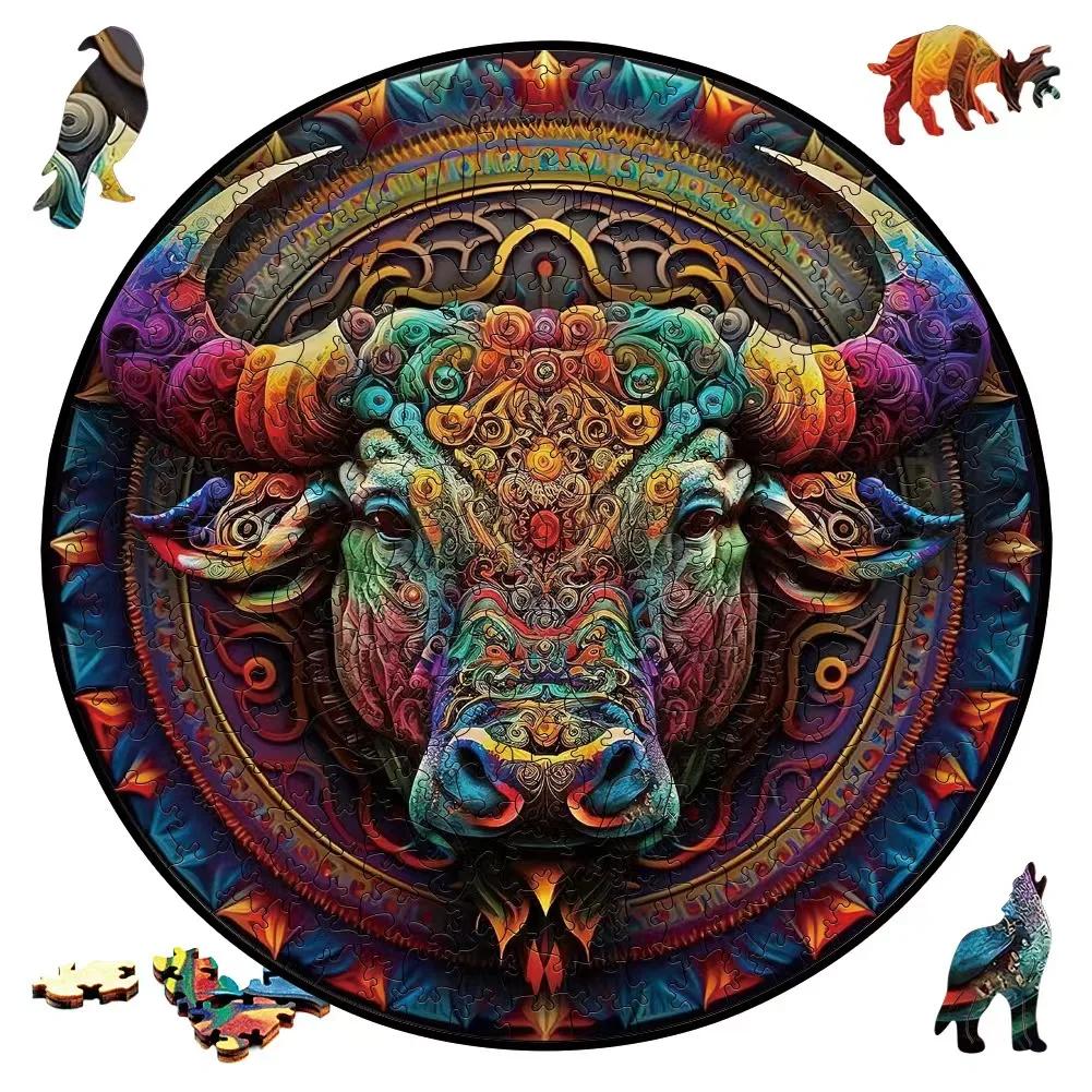 Non-Toxic Dog Children Animal Wooden Puzzles Montessori Games Children 3D Wooden Puzzle Adults Christmas Board Games For The Whole Family Diy