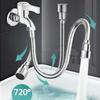 13-50cm Universal Faucet Extender Stainless Steel 360° Rotation Kitchen Bathroom Sink Anti-Splash Nozzle Aerator Extension Hose