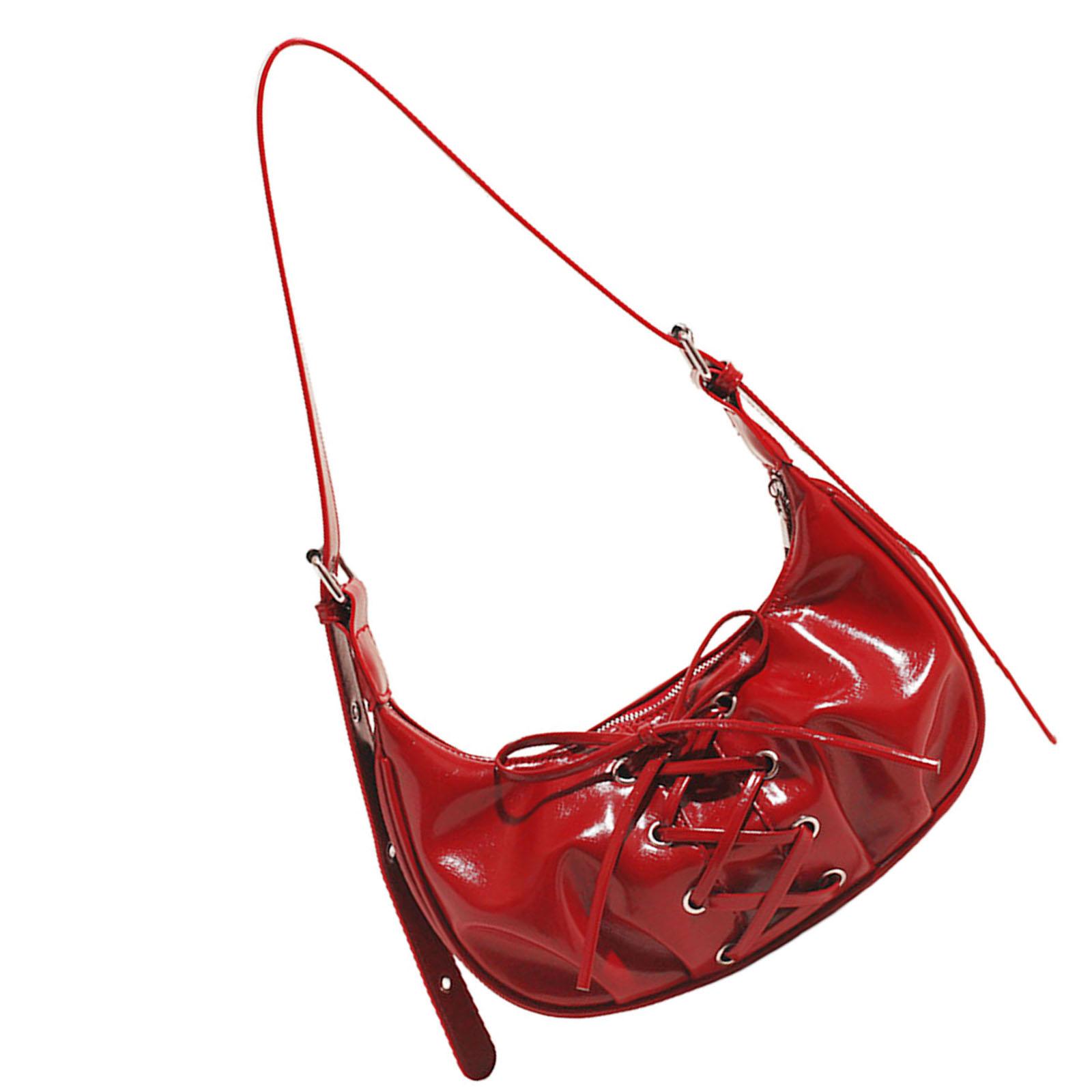 

Сумка через плечо для женщин, модная сумка-хобо из искусственной кожи, сумка-клатч под мышкой с застежкой-молнией, сумка-седло, подарки красный